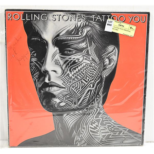 STONES TATTOO YOU ORIGINAL VINYL RECORD