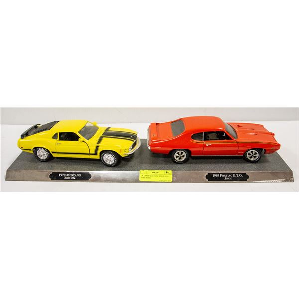 2 X 1:18 DIE CASTS '69 JUDGE GTO / '70 MUSTANG