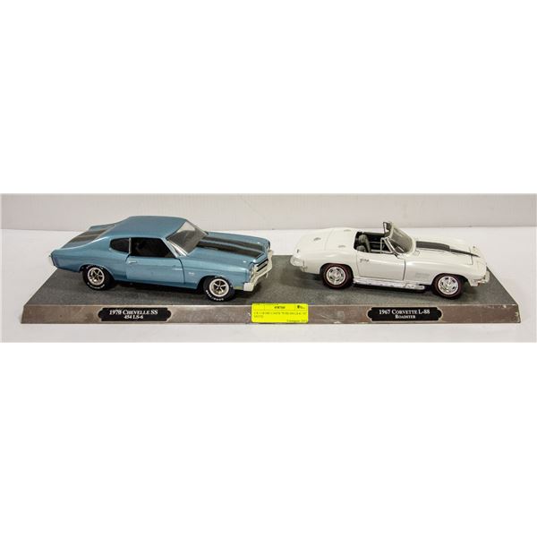 2 X 1:18 DIE CASTS '70 SS 454 LS-6 / '67 VETTE