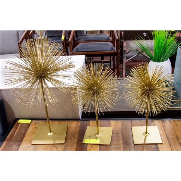 3 SHOWHOME GOLD COLOR SPIKES DECOR