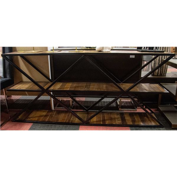 SHOWHOME WOOD AND METAL SHELF 61 X 12 X 28 INCHES