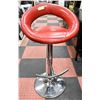 Image 1 : ADJUSTABLE RED LEATHER STOOL - SPINS