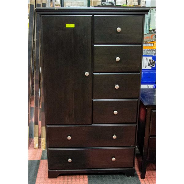 TALL BLACK DRESSER W/ DRAWERS