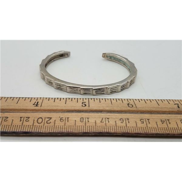 ESTATE 925 SOLID SILVER CUFF HEAVY BRACELET