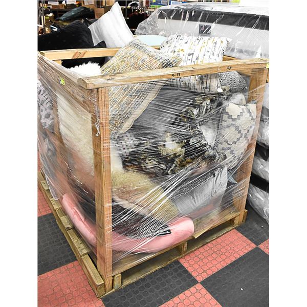 LARGE CRATE OF SHOWHOME PILLOWS