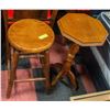 Image 1 : BROWN WOOD STOOL & WOOD PLANT STAND