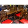 Image 1 : ANTIQUE DINING TABLE WITH 12 CHAIRS