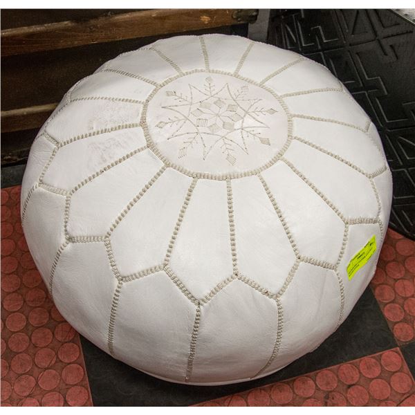 SHOWHOME LEATHER STITCHED ROUND STOOL