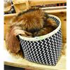 Image 1 : SHOWHOME MODERN WICKER BASKET WITH FUR BLANKET