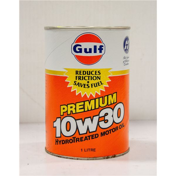 VINTAGE GULF SUPER 10 W 30 MOTOR OIL FULL CAN