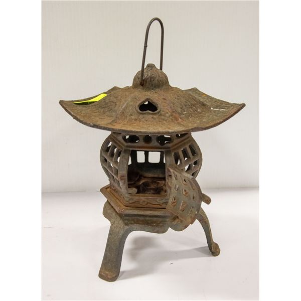 ANTIQUE CAST IRON CHINESE HEAVY LANTERN