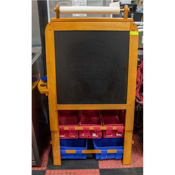 FREESTANDING WHITEBOARD/CHALKBOARD EASEL,6 STORAGE
