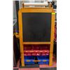 Image 1 : FREESTANDING WHITEBOARD/CHALKBOARD EASEL,6 STORAGE