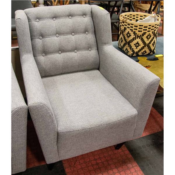 SHOWHOME GREY FABRIC CHAIR 36 INCHES TALL