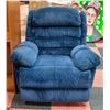 Image 1 : BLUE FABRIC ROCKER RECLINER (40"L X 35"W 42"H)