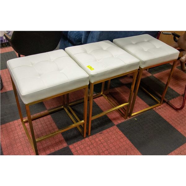 THREE SQUARE SHOWHOME BAR TYPE STOOLS 26 INCHES