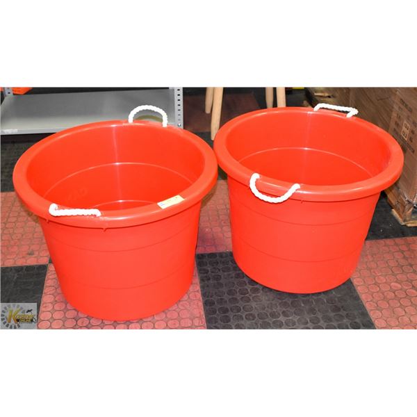 2 LARGE PLASTIC TUBS
