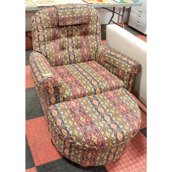 ARM CHAIR WITH OTTOMAN