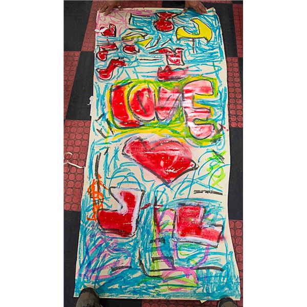 ORIGINAL ARTPIECE BY JUSTIN OBRADOVIC  APPX 68.5"