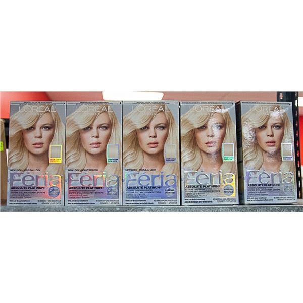 LOT OF 5 L'OREAL PARIS FERIA EXTREME PLATINUM