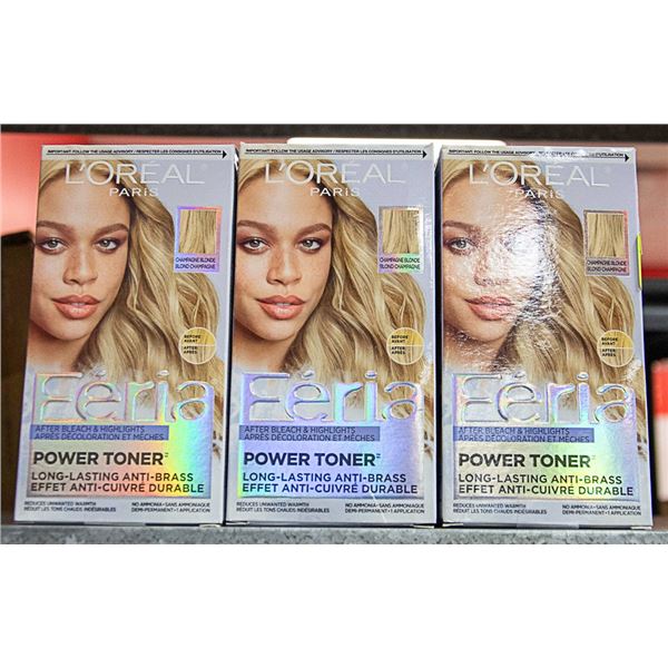 LOT OF 3 L'OREAL PARIS FERIA CHAMPAGNE BLONDE