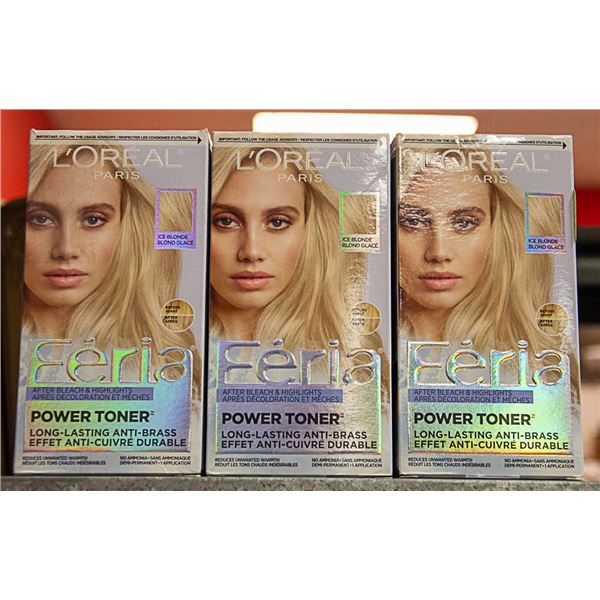 LOT OF 3 L'OREAL PARIS FERIA ICE BLONDE AFTER