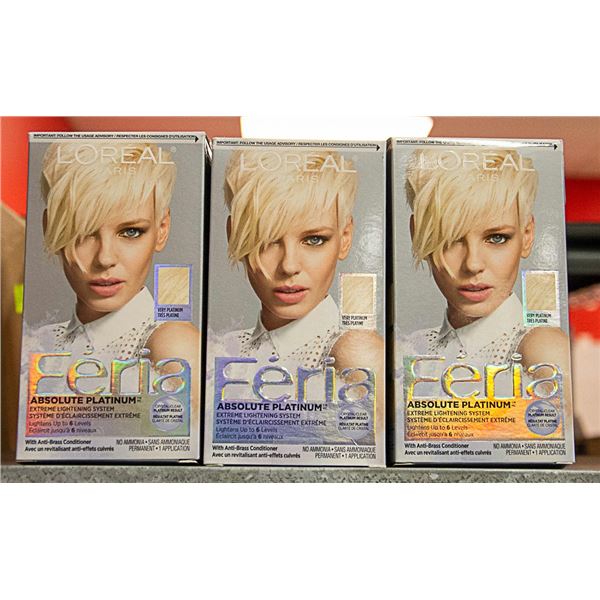 LOT OF 3 L'OREAL PARIS FERIA VERY PLATINUM