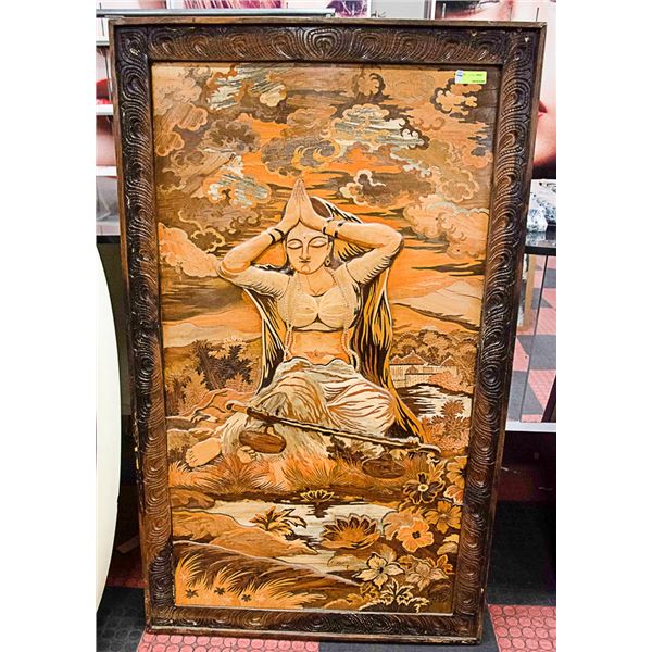 WOOD FRAMED WOOD INLAID PICTURE
