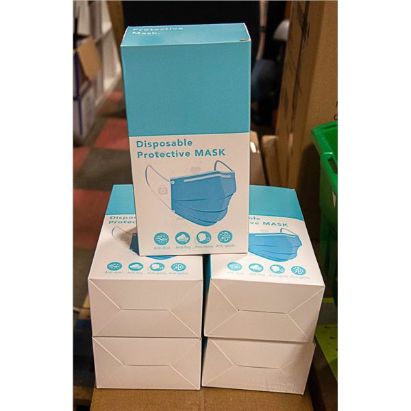 5 BOXES OF 24 DISPOSABLE PROTECTIVE MASKS