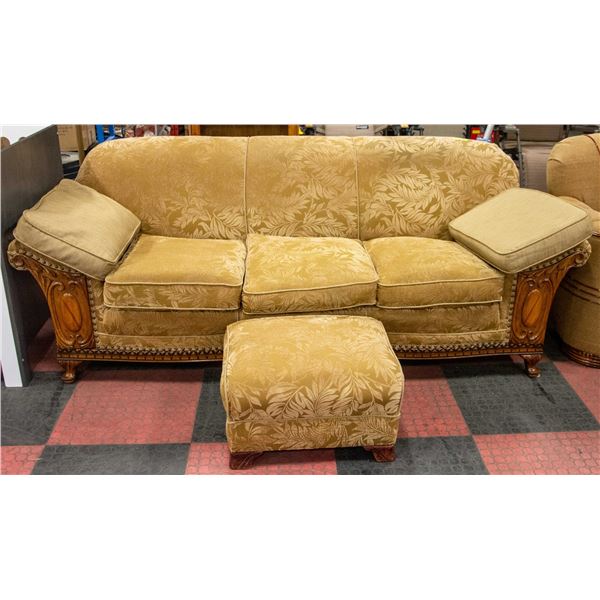 ANTIQUE SOFA WITH OTTOMAN