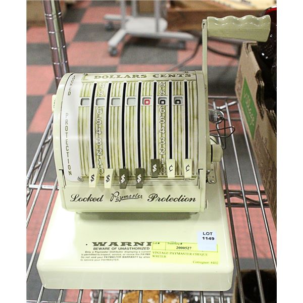 VINTAGE PAYMASTER CHEQUE WRITER