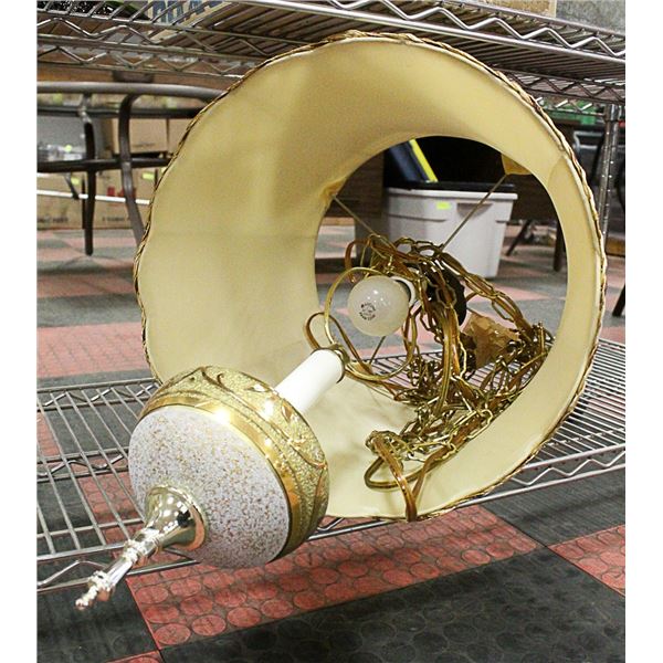 VINTAGE GOLD EMBOSSED HANGING LAMP