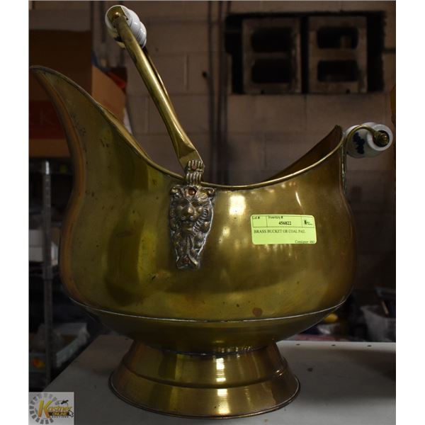 BRASS BUCKET OR COAL PAIL
