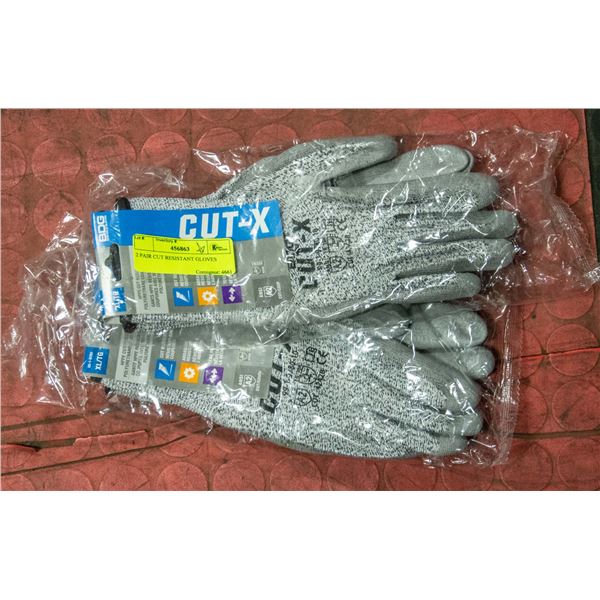 2 PAIR CUT RESISTANT GLOVES