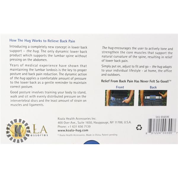 NEW HUG DYNAMIC LUMBAR SUPPORT BELT