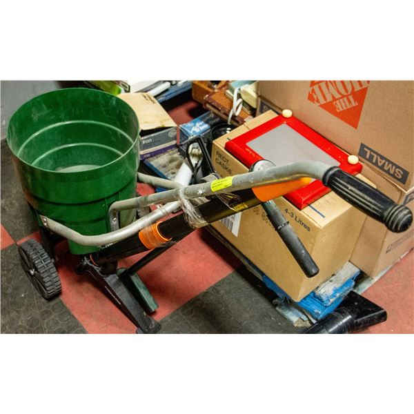 GARDEN ITEMS- ASSORTED LOT W/ WEED PULLERS/SEED