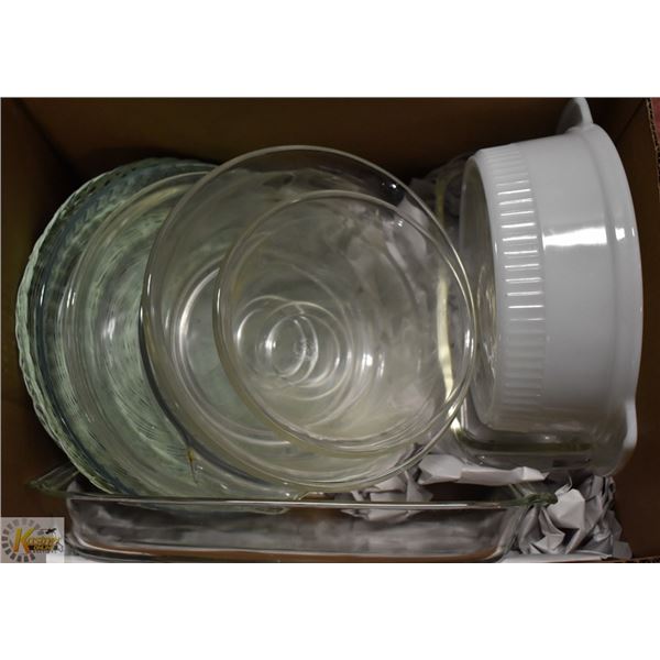 PYREX & ANCHOR HOCKING- ASSORTED BOX LOT