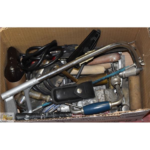 VINTAGE & ANTIQUE TOOLS- ASSORTED BOX LOT