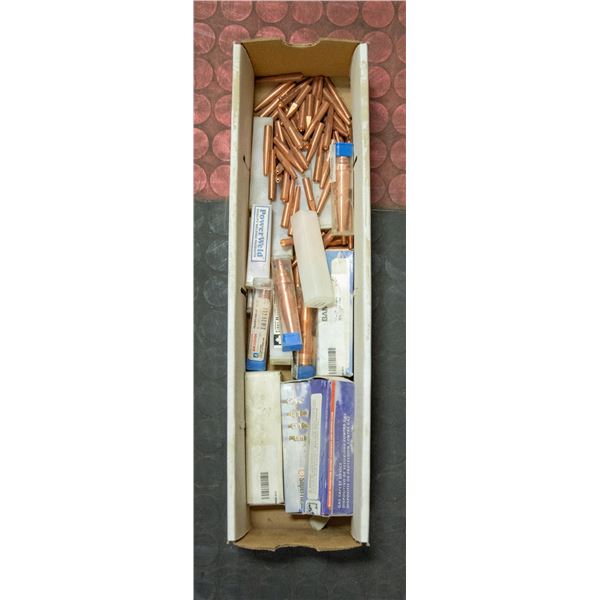 BOX LOT OF WELDING ACCESSORIES