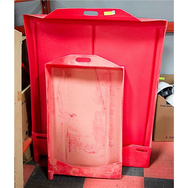 TWO INDUSTRIAL OIL CHANGE DRIP TRAYS