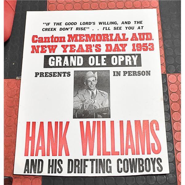 HANK SNOW 1953 POSTER 22"X26"