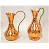 Image 1 : 2 COPPER PITCHERS W/ BRASS HANDLES PORTUGAL