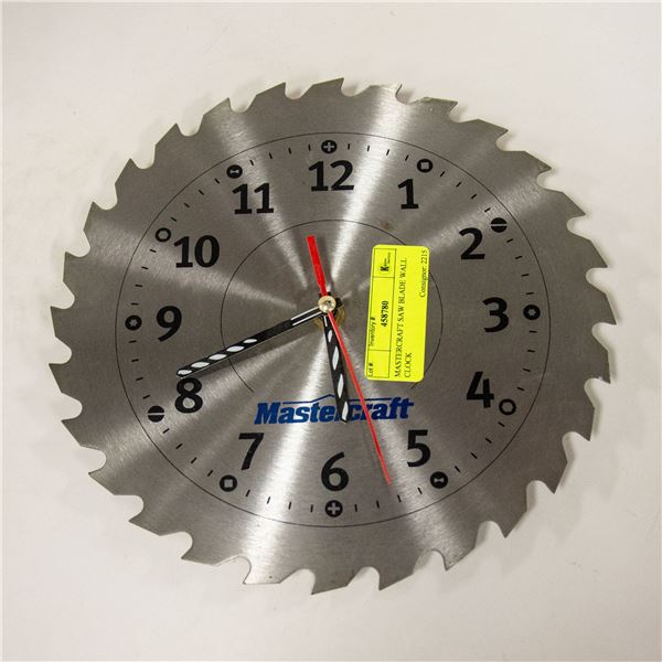MASTERCRAFT SAW BLADE WALL CLOCK