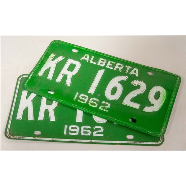 PAIR OF 1962 MATCHING ALBERTA LIC. PLATES
