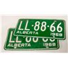 Image 1 : PAIR OF 1968 MATCHING ALBERTA LIC. PLATES