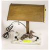 Image 1 : 1950' BRASS MARBLE LAMP WITH RESTING DOG