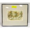 Image 1 : FRAMED WATERCOLOR SIGNED GARNET HAZARD. ESTATE