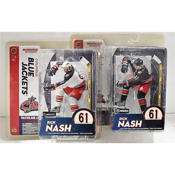 McFARLANE BLUE JACKETS RICK NASH WHITE JERSEY AND
