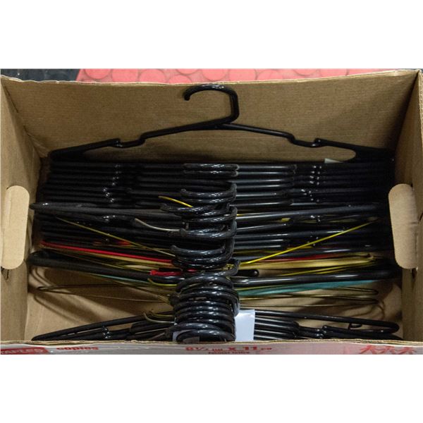 BOX OF COAT HANGERS