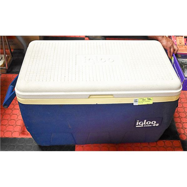 IG100 48 QT. PICNIC COOLER/ICE CHEST - BLUE &